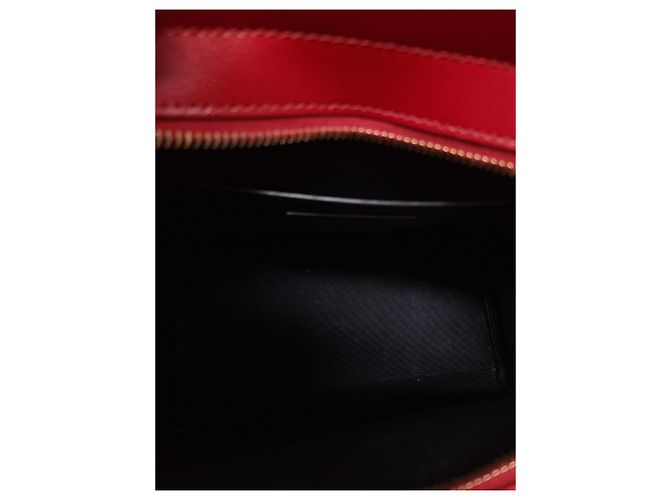 Saint Laurent Mini borsa tote Uptown monogramma rosso e oro - vista 4