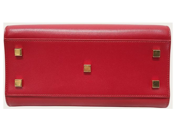 Saint Laurent Mini borsa tote Uptown monogramma rosso e oro - vista 6