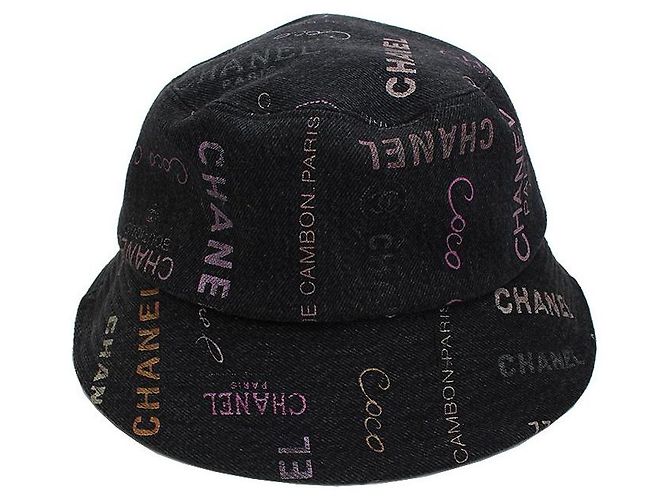 Chanel Cappello bucket in denim grigio Marrone - vista 2