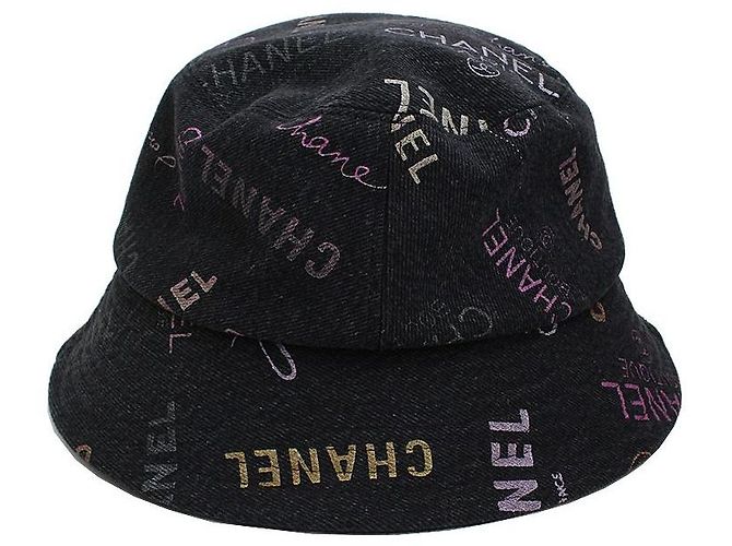 Chanel Cappello bucket in denim grigio Marrone - vista 3
