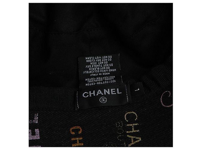 Chanel Cappello bucket in denim grigio Marrone - vista 4