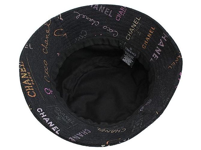 Chanel Cappello bucket in denim grigio Marrone - vista 5