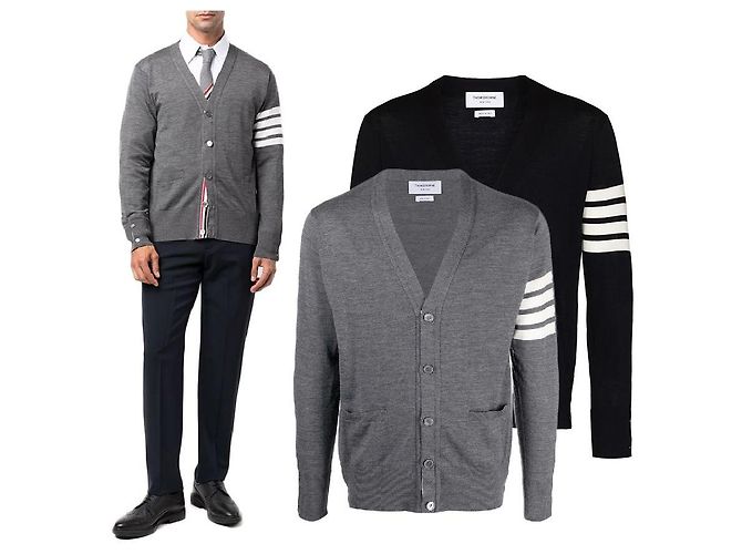 Thom Browne Merinowoll-Cardigan Braun - Ansicht 2