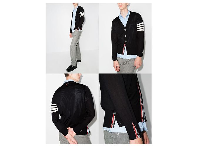 Thom Browne Merinowoll-Cardigan Braun - Ansicht 6