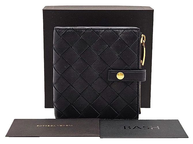 Bottega Veneta Black Intrecciato Zipper Folder Wallet - view 3