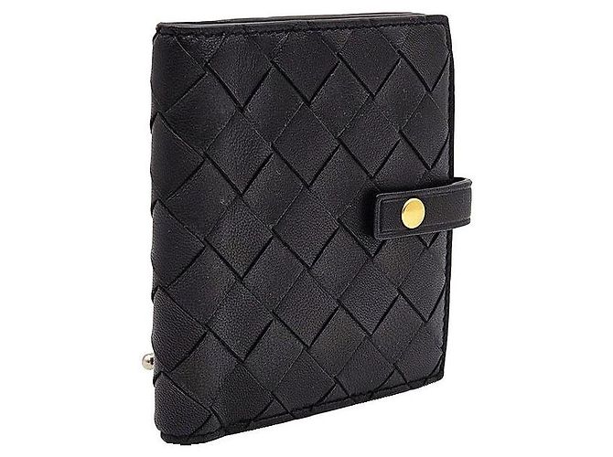 Bottega Veneta Black Intrecciato Zipper Folder Wallet - view 4
