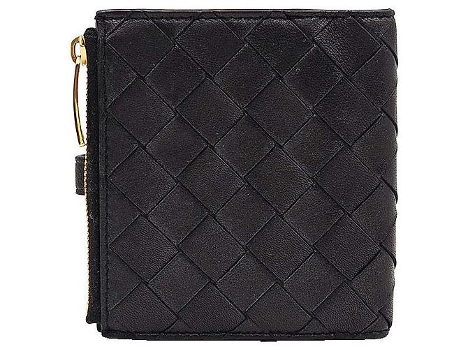 Bottega Veneta Black Intrecciato Zipper Folder Wallet - view 5