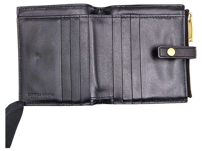 Bottega Veneta Black Intrecciato Zipper Folder Wallet - view 9