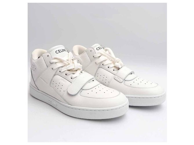 Céline Scratch Trainer Mid-Top Sneaker aus Kalbsleder Weiß - Ansicht 10
