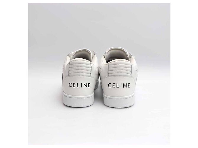 Céline Scratch Trainer Mid-Top Sneaker aus Kalbsleder Weiß - Ansicht 11
