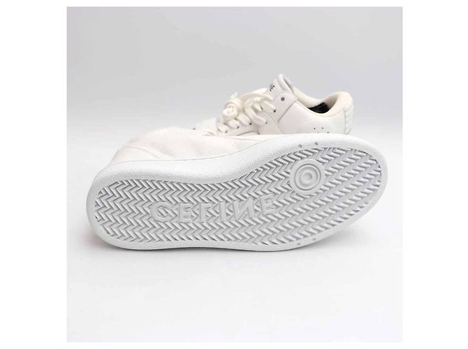 Céline Scratch Trainer Mid-Top Sneaker aus Kalbsleder Weiß - Ansicht 12