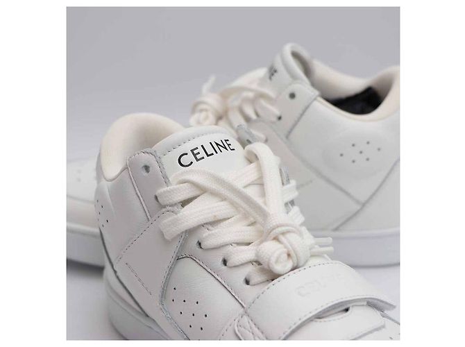 Céline Scratch Trainer Mid-Top Sneaker aus Kalbsleder Weiß - Ansicht 13