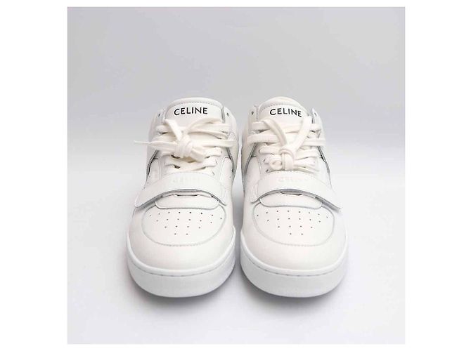 Céline Scratch Trainer Mid-Top Sneaker aus Kalbsleder Weiß - Ansicht 2