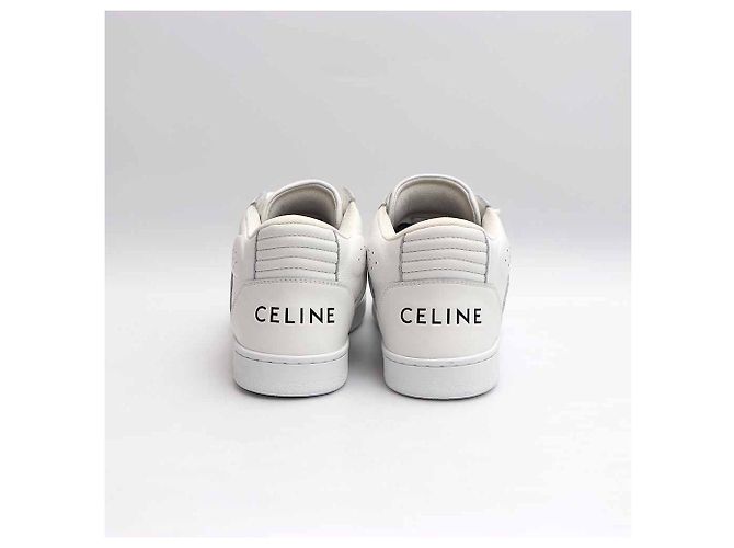 Céline Scratch Trainer Mid-Top Sneaker aus Kalbsleder Weiß - Ansicht 4