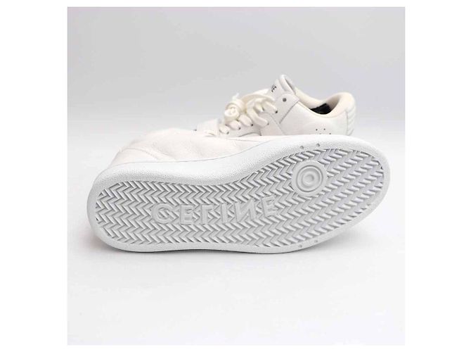 Céline Scratch Trainer Mid-Top Sneaker aus Kalbsleder Weiß - Ansicht 5