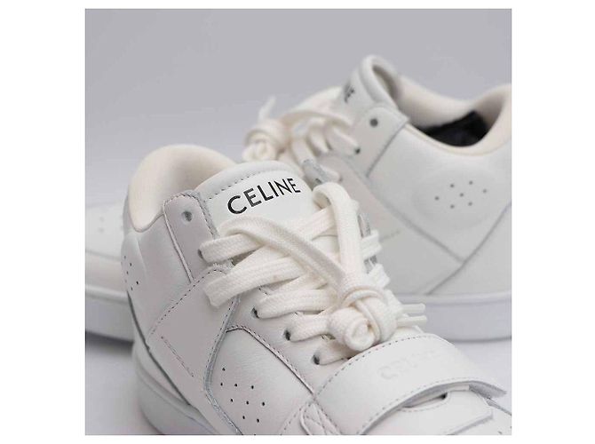 Céline Scratch Trainer Mid-Top Sneaker aus Kalbsleder Weiß - Ansicht 6