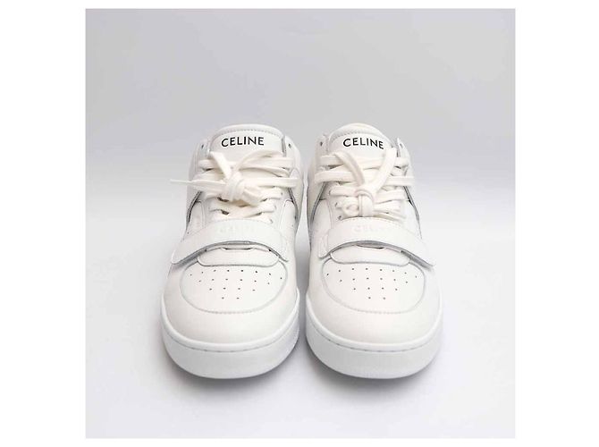 Céline Scratch Trainer Mid-Top Sneaker aus Kalbsleder Weiß - Ansicht 9