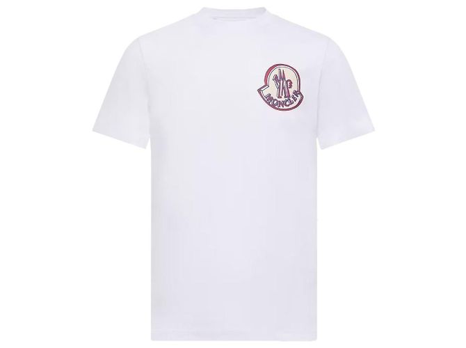 Moncler T-Shirt mit kurzen Ärmeln und besticktem Logo Weiß - Ansicht 2