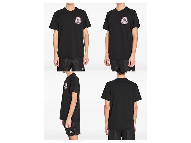 Moncler T-Shirt mit kurzen Ärmeln und besticktem Logo Weiß - Ansicht 5