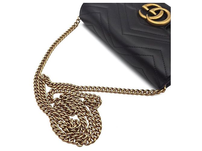 Gucci Borsa a tracolla GG Marmont Matelassé Nero - vista 5