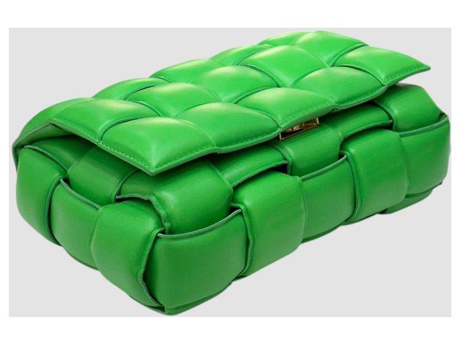 Bottega Veneta Bolsa Cassette de couro acolchoado Racing Green Verde - vista 3