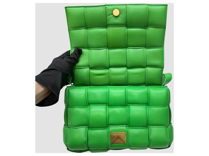 Bottega Veneta Bolsa Cassette de couro acolchoado Racing Green Verde - vista 5