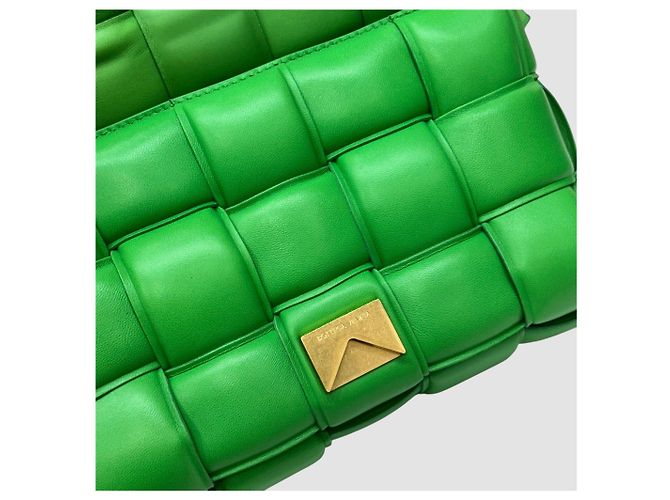 Bottega Veneta Bolsa Cassette de couro acolchoado Racing Green Verde - vista 6
