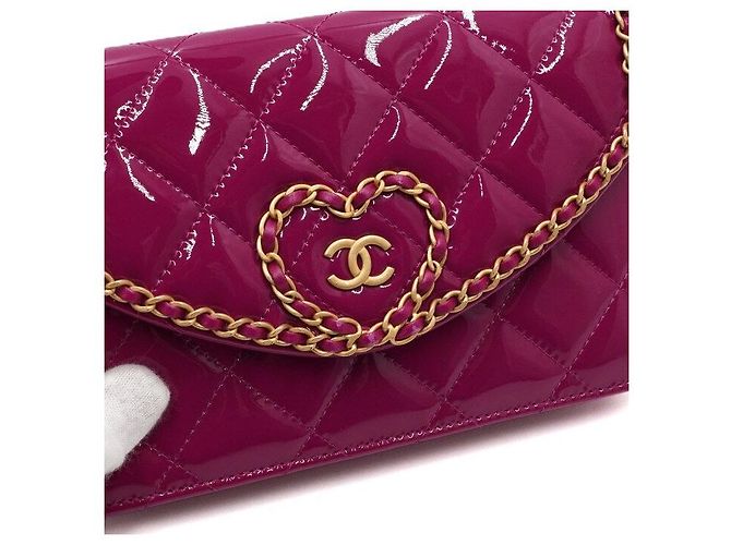 Wallet On Chain Chanel Borsa a Spalla e Borsa a Tracolla Heart Gold CC Chain Rosa - vista 9