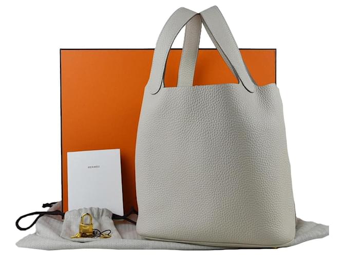Hermès Borsa Tote Picotin Argento - vista 5