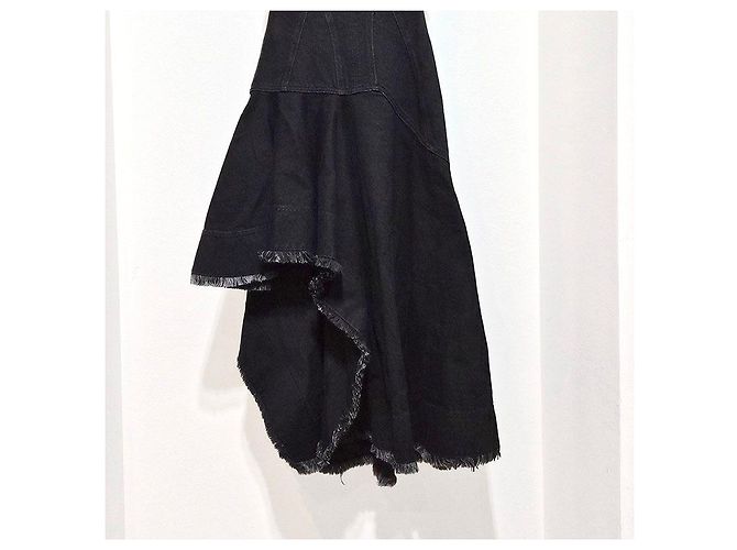 Alexander Mcqueen Asymmetrisches Denim-Midikleid Schwarz - Ansicht 5