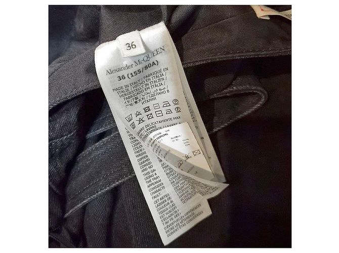 Alexander Mcqueen Asymmetrisches Denim-Midikleid Schwarz - Ansicht 7