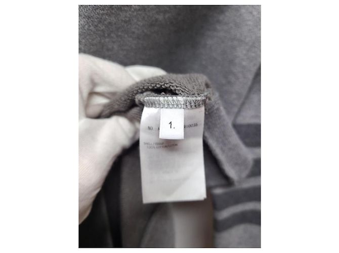 Thom Browne Crewneck-Sweatshirt in Grautönen mit Streifen und Stickerei Braun - Ansicht 5