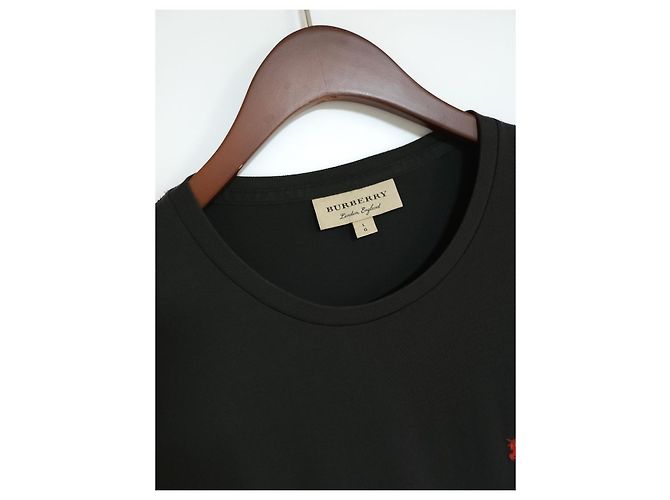 Burberry T-shirt a maniche corte da uomo con ricamo Black Knight Nero - vista 3
