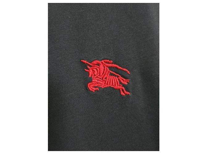 Burberry T-shirt a maniche corte da uomo con ricamo Black Knight Nero - vista 4