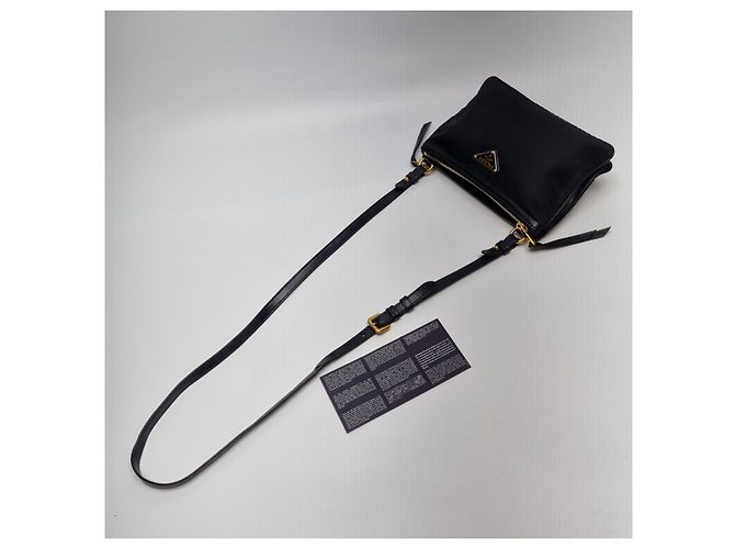 Double Prada Borsa a tracolla in nylon con doppia cerniera (Nuovo modello) Nero - vista 11