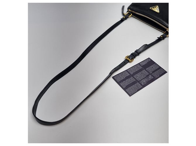 Double Prada Borsa a tracolla in nylon con doppia cerniera (Nuovo modello) Nero - vista 12