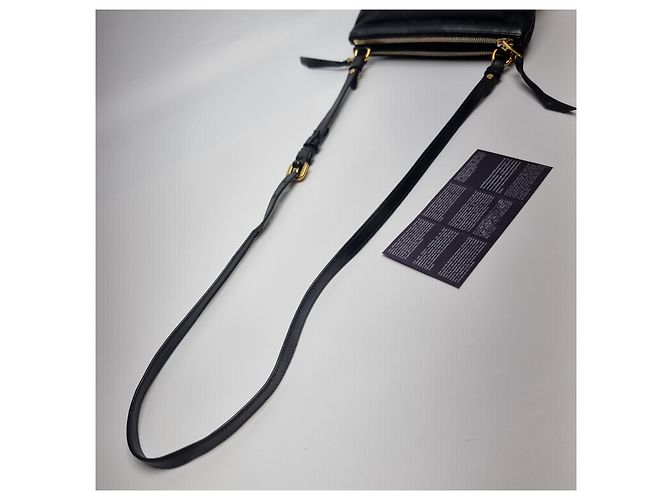 Double Prada Borsa a tracolla in nylon con doppia cerniera (Nuovo modello) Nero - vista 14