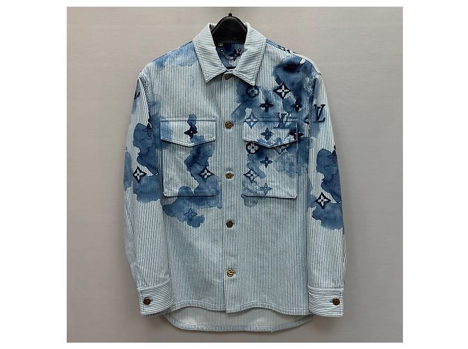 Louis Vuitton Giacca camicia in denim acquerello Multicolore - vista 2