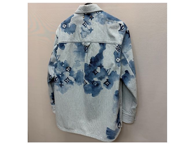 Louis Vuitton Giacca camicia in denim acquerello Multicolore - vista 6