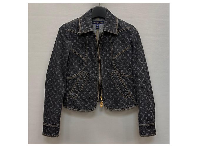 Louis Vuitton Giacca in denim con zip Nero - vista 2