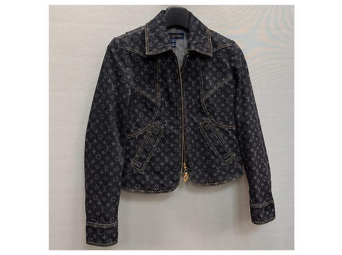 Louis Vuitton Giacca in denim con zip Nero - vista 3