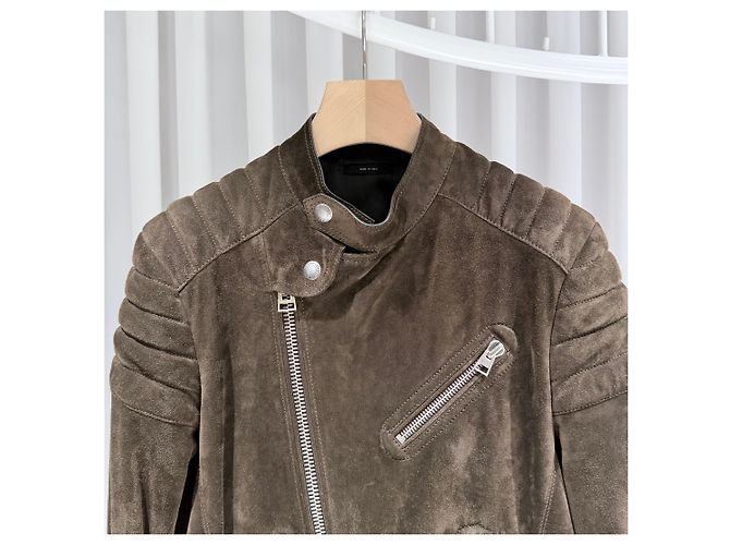Tom Ford Giacca Bomber Rider in scamosciato marrone - vista 3