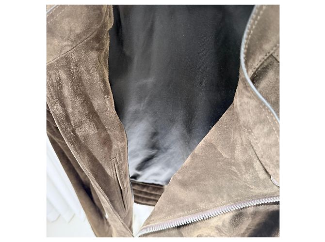 Tom Ford Giacca Bomber Rider in scamosciato marrone - vista 7