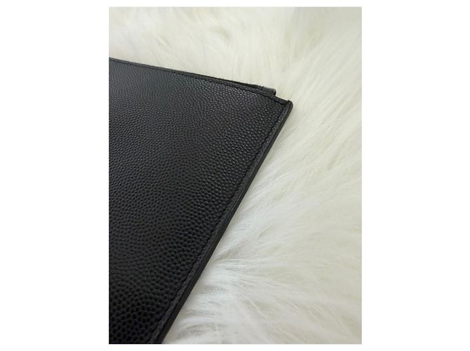 Saint Laurent Grande clutch in pelle nera Nero - vista 10