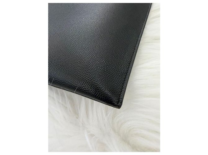 Saint Laurent Grande clutch in pelle nera Nero - vista 8