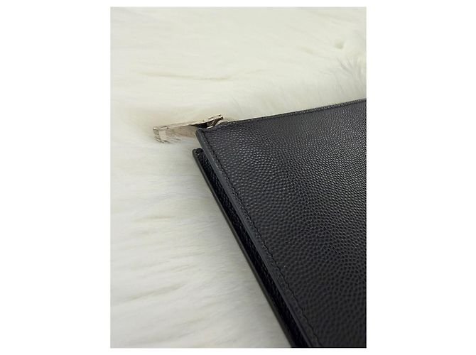 Saint Laurent Grande clutch in pelle nera Nero - vista 9