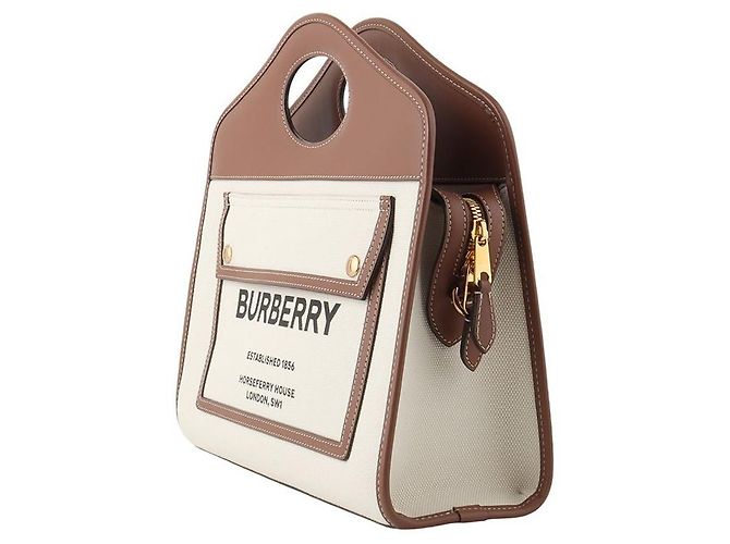 Burberry Borsa a tracolla in tela con taschino Marrone - vista 2