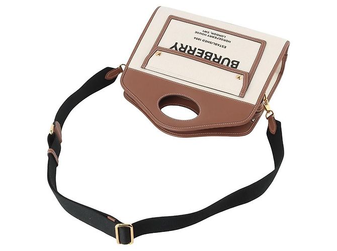 Burberry Borsa a tracolla in tela con taschino Marrone - vista 4