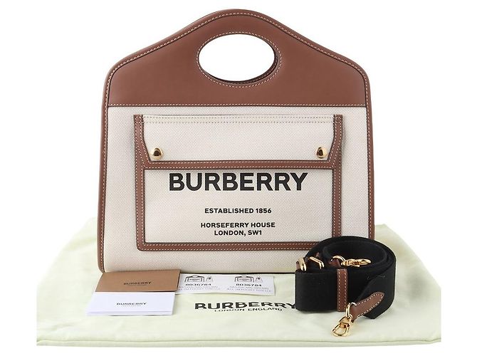 Burberry Borsa a tracolla in tela con taschino Marrone - vista 9