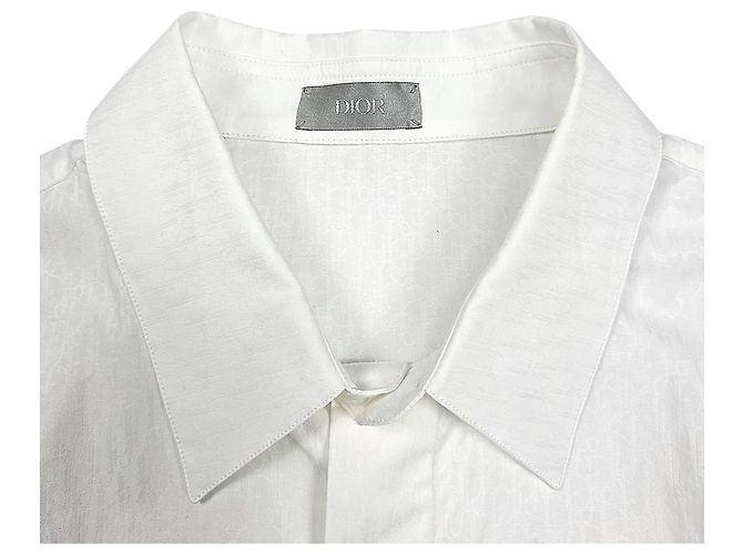 Oblique Dior Kurzarmhemd mit durchgehendem Schrägmuster Weiß - Ansicht 5